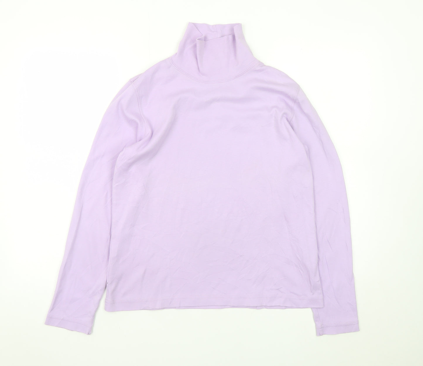 Lands' End Women's Purple Roll Neck Long Sleeve Top Size S