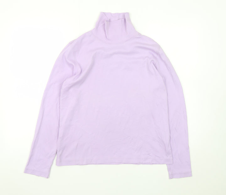 Lands' End Women's Purple Roll Neck Long Sleeve Top Size S