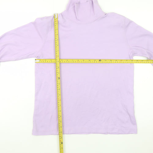 Lands' End Women's Purple Roll Neck Long Sleeve Top Size S