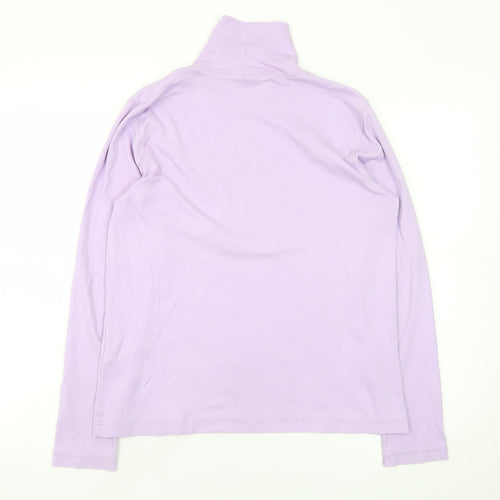 Lands' End Women's Purple Roll Neck Long Sleeve Top Size S