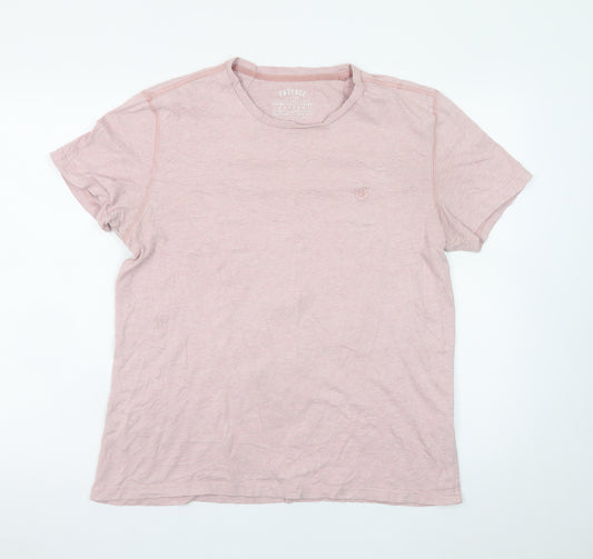 FatFace Men's Pink Organic Cotton Crew Neck T-Shirt Size M