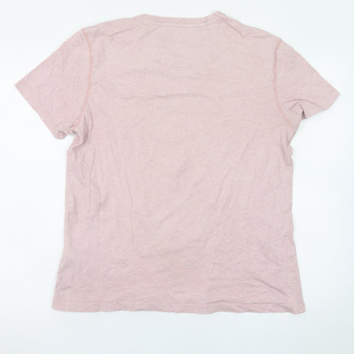 FatFace Men's Pink Organic Cotton Crew Neck T-Shirt Size M