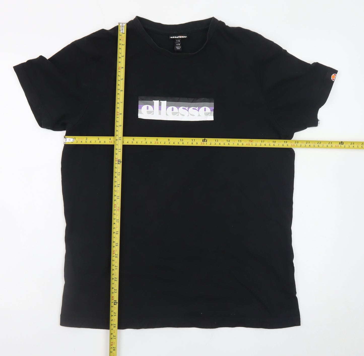 Ellesse Men's Black Medium Graphic Logo Cotton T-Shirt