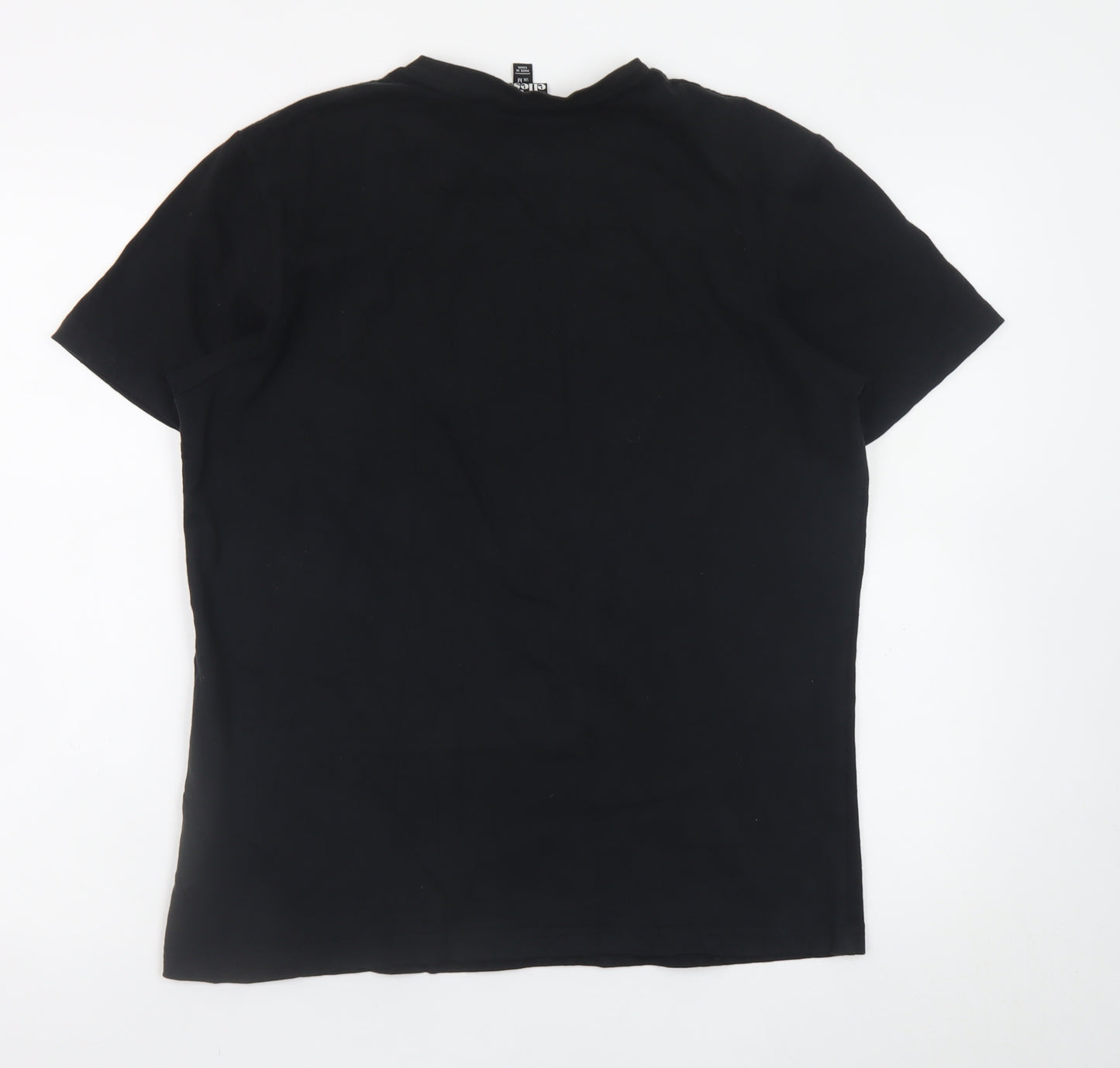 Ellesse Men's Black Medium Graphic Logo Cotton T-Shirt