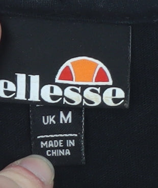 Ellesse Men's Black Medium Graphic Logo Cotton T-Shirt