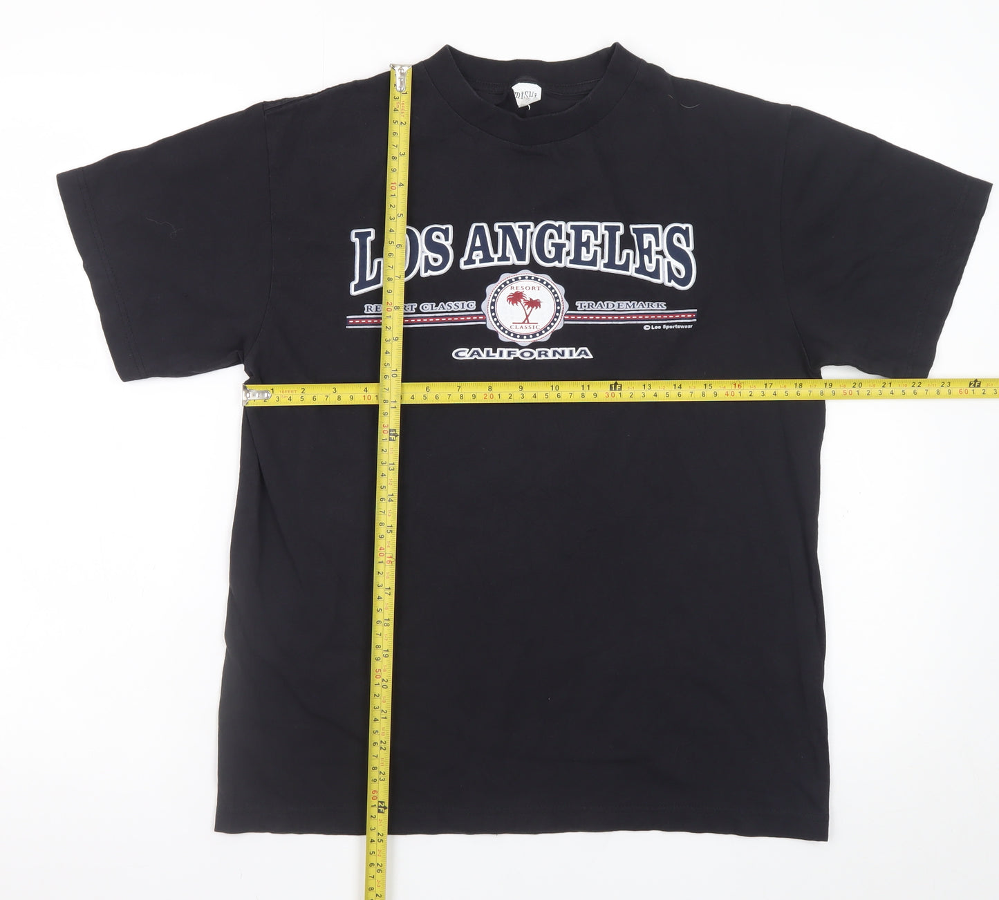 MiShi Men's Black Los Angeles California Graphic Cotton T-Shirt Size M