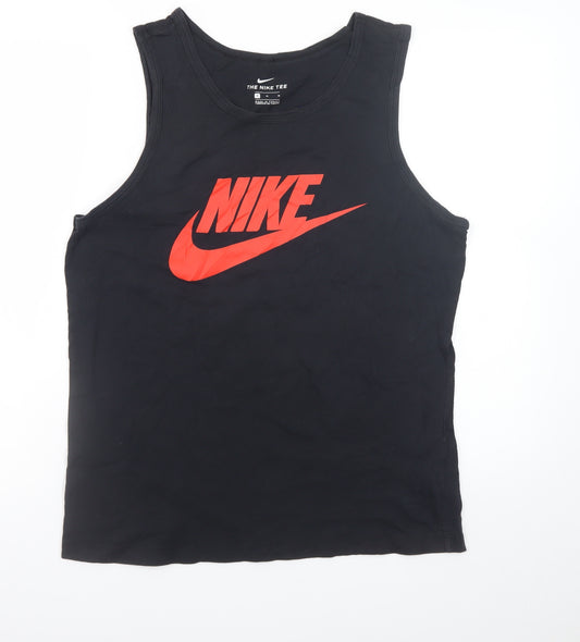 Nike Men's Black Sleeveless Sports Cotton T-Shirt M