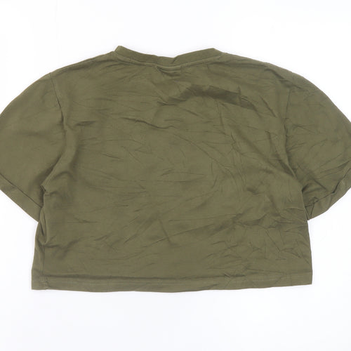Ellesse Women’s Green Cropped Logo T-Shirt Size 8 Short Sleeve