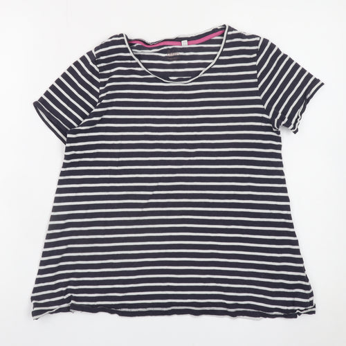 Boden Women Blue Striped Short Sleeve Jersey T-Shirt Size 8