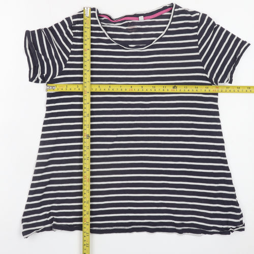 Boden Women Blue Striped Short Sleeve Jersey T-Shirt Size 8