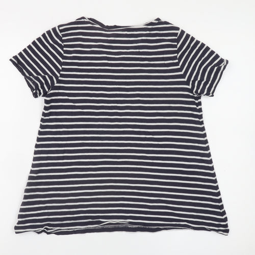 Boden Women Blue Striped Short Sleeve Jersey T-Shirt Size 8