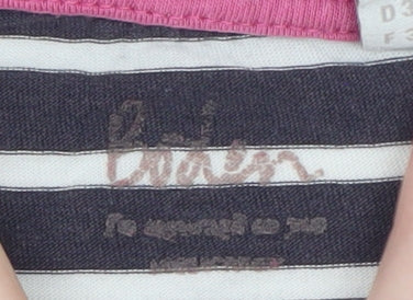 Boden Women Blue Striped Short Sleeve Jersey T-Shirt Size 8