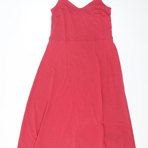 People Tree Women Red Size 10 Slip Dress Midi Lyocell Cotton