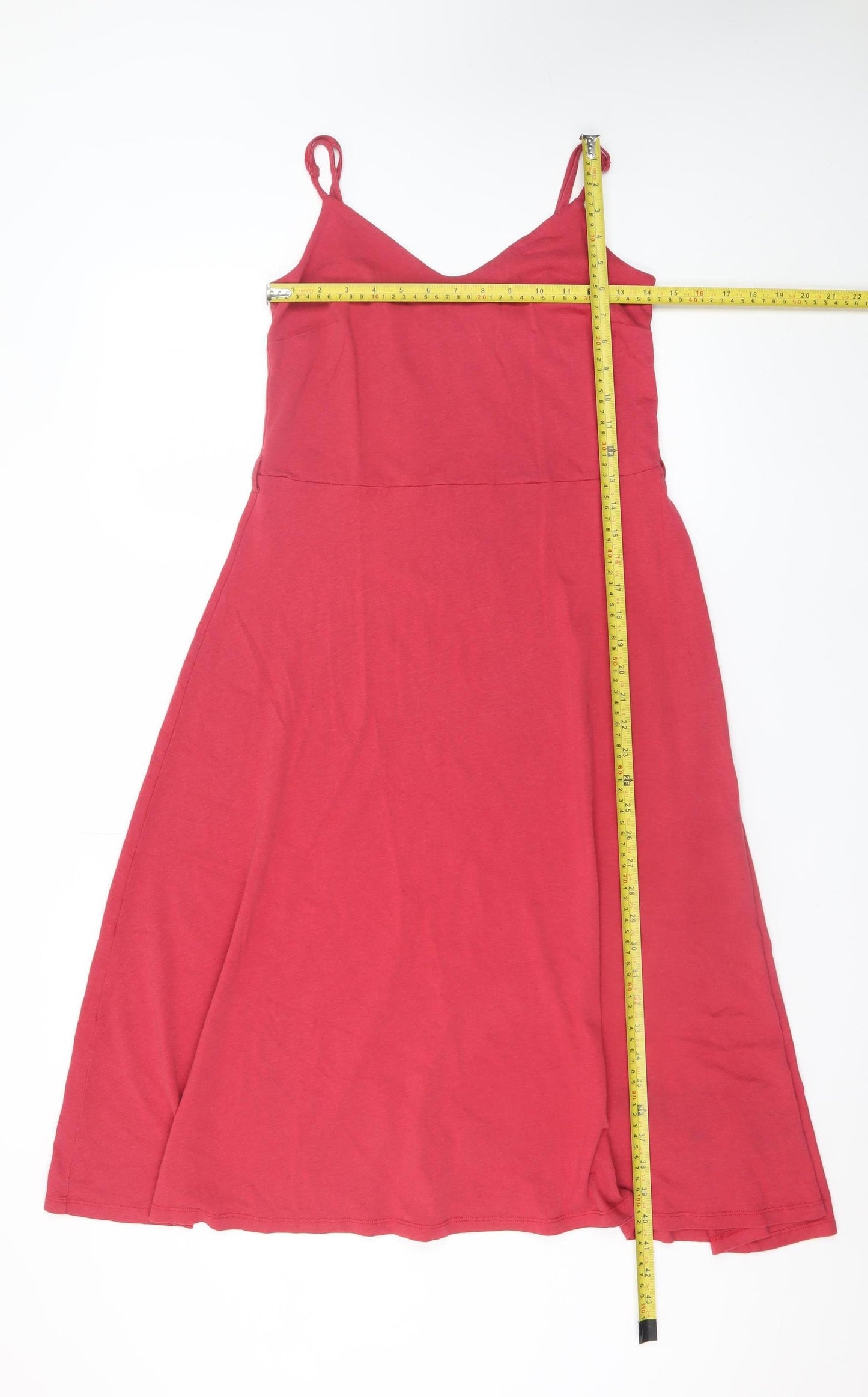 People Tree Women Red Size 10 Slip Dress Midi Lyocell Cotton