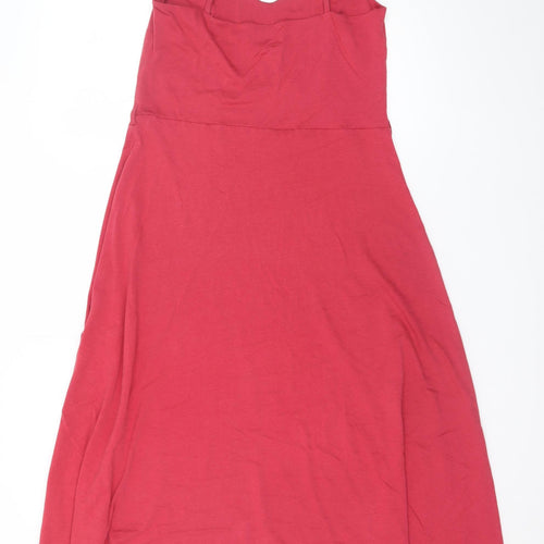 People Tree Women Red Size 10 Slip Dress Midi Lyocell Cotton