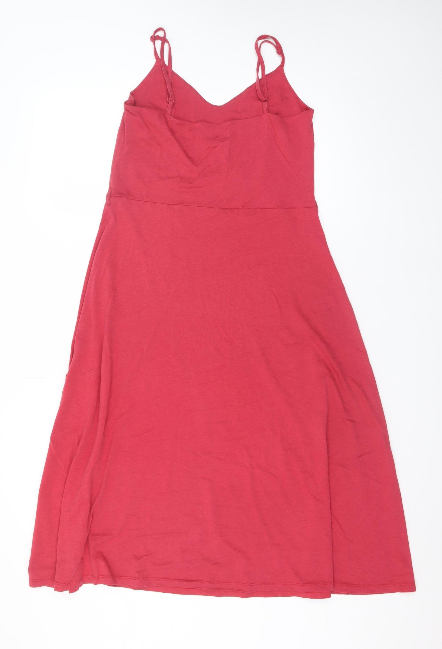 People Tree Women Red Size 10 Slip Dress Midi Lyocell Cotton