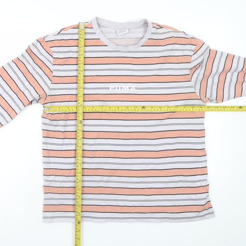 Puma Men's Multicoloured Striped Long Sleeve Cotton T-Shirt XS