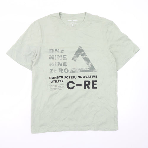Jack & Jones Core Men's Green Graphic Print Crew Neck T-Shirt M