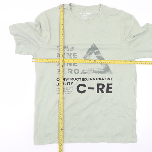 Jack & Jones Core Men's Green Graphic Print Crew Neck T-Shirt M