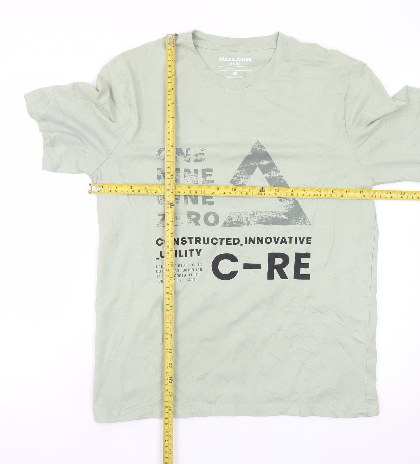 Jack & Jones Core Men's Green Graphic Print Crew Neck T-Shirt M
