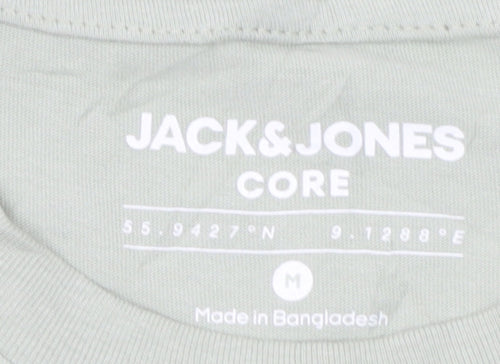 Jack & Jones Core Men's Green Graphic Print Crew Neck T-Shirt M