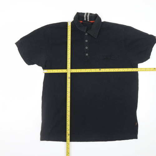 Rockport Men's Black Cotton Polo Shirt Size L Short Sleeve