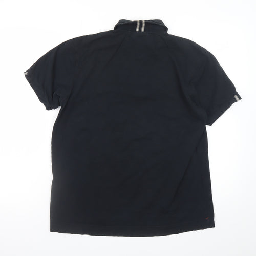 Rockport Men's Black Cotton Polo Shirt Size L Short Sleeve