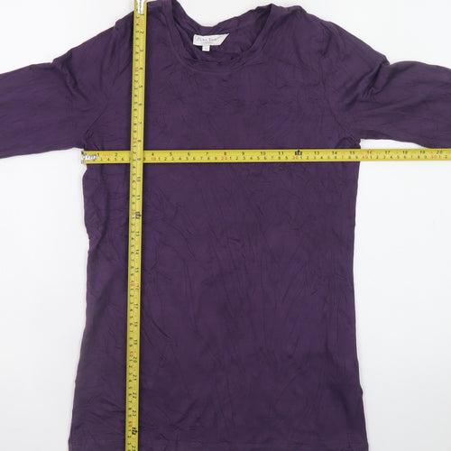 Part Two Women Purple Long Sleeve Basic Jersey Top Size M
