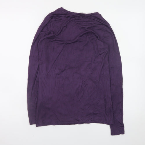 Part Two Women Purple Long Sleeve Basic Jersey Top Size M