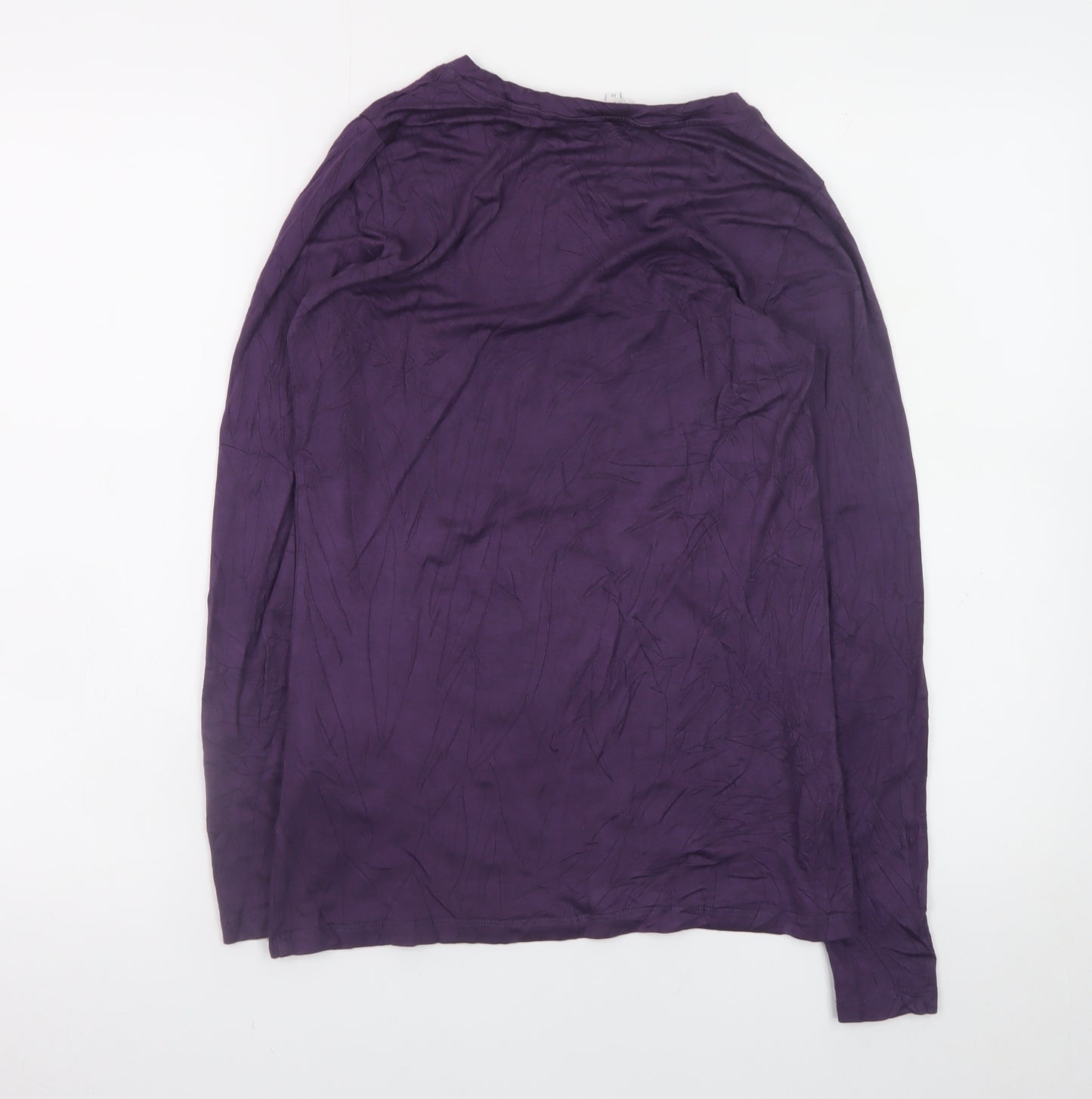 Part Two Women Purple Long Sleeve Basic Jersey Top Size M