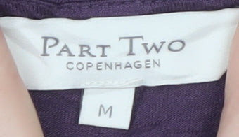 Part Two Women Purple Long Sleeve Basic Jersey Top Size M