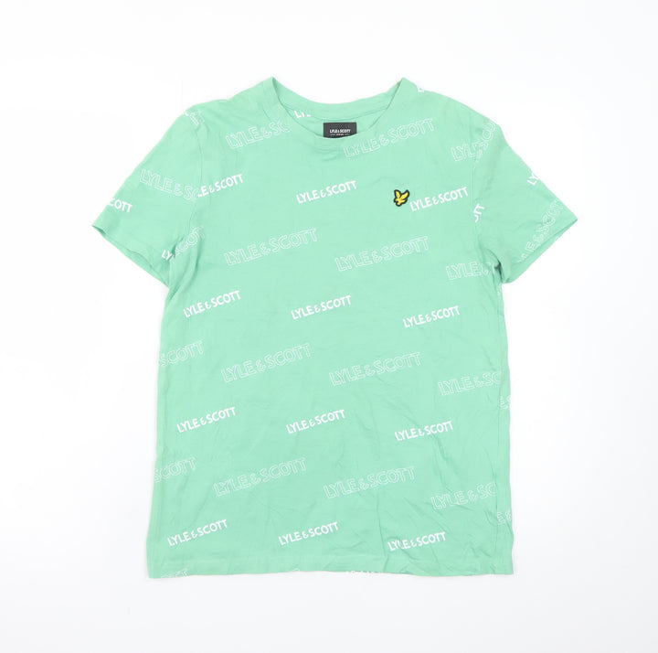 Lyle & Scott Junior Mint Green Logo Print Cotton T-Shirt 14/15Y