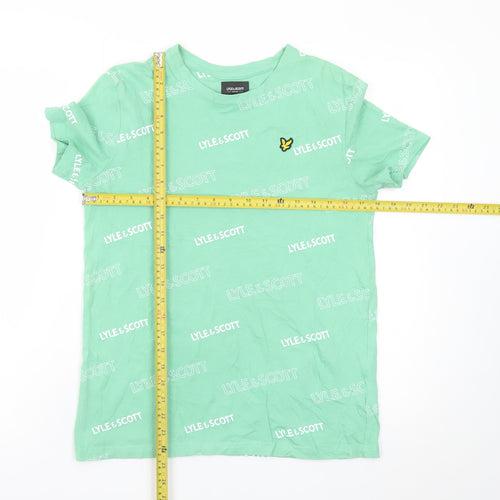 Lyle & Scott Junior Mint Green Logo Print Cotton T-Shirt 14/15Y