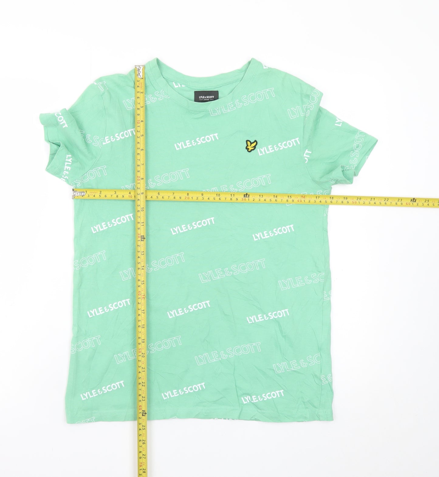 Lyle & Scott Junior Mint Green Logo Print Cotton T-Shirt 14/15Y