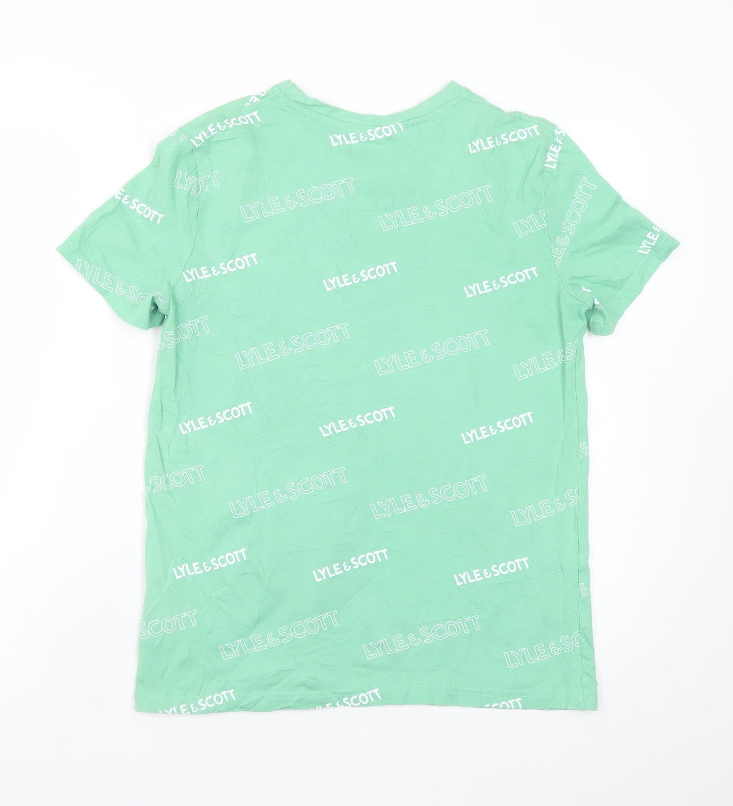 Lyle & Scott Junior Mint Green Logo Print Cotton T-Shirt 14/15Y