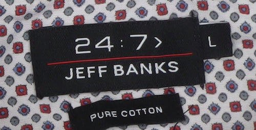 Jeff Banks Men’s Red Cotton Polo Shirt Size L 24:7 Short Sleeve