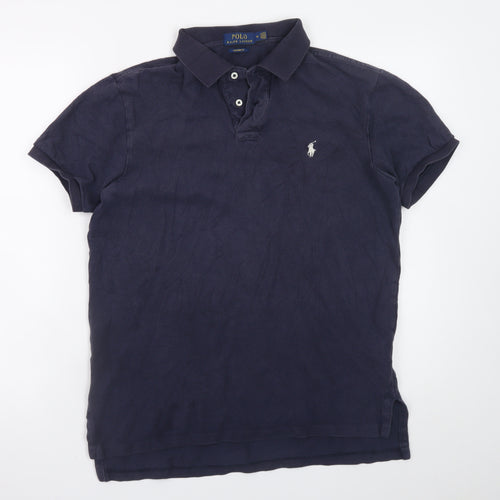 Ralph Lauren Men's Blue Cotton Short Sleeve Polo Shirt Size M