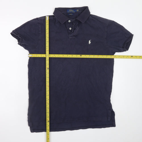 Ralph Lauren Men's Blue Cotton Short Sleeve Polo Shirt Size M