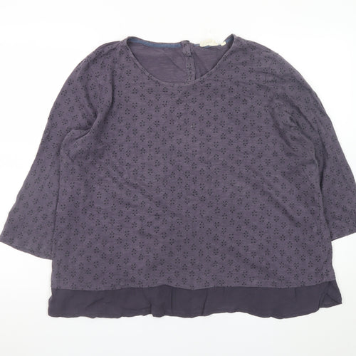 Fat Face Women's Purple Cotton Modal Tunic Blouse Size 18