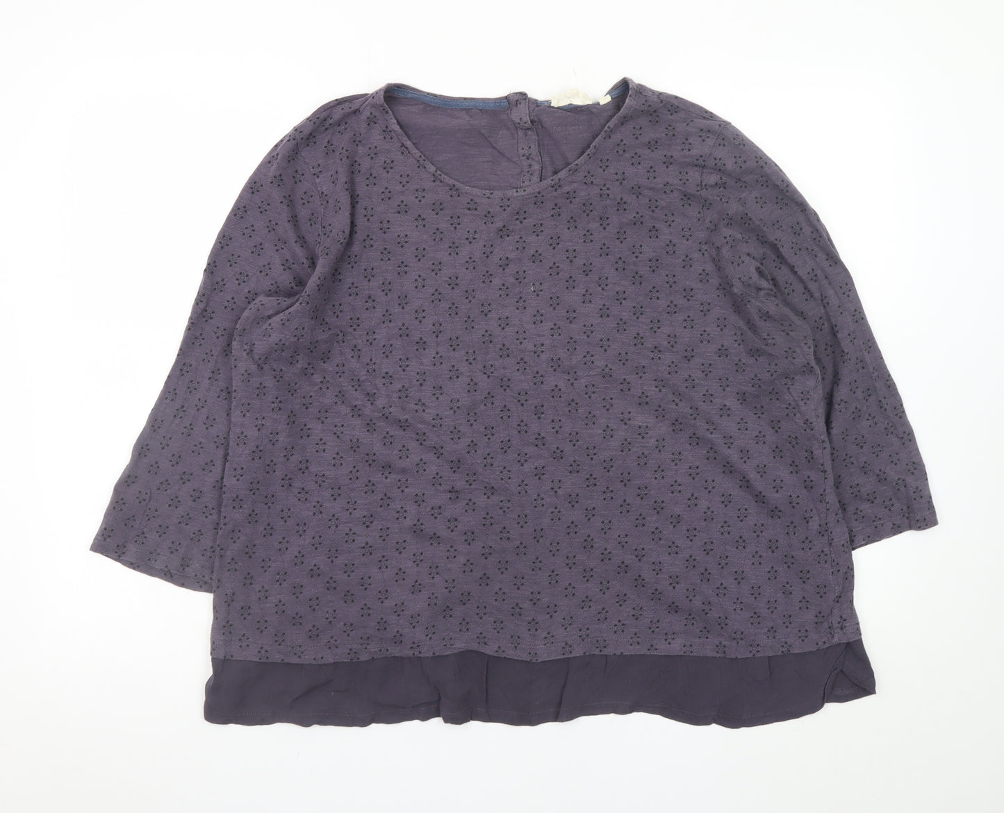 Fat Face Women's Purple Cotton Modal Tunic Blouse Size 18
