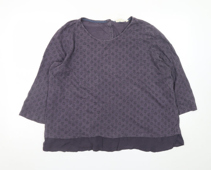 Fat Face Women's Purple Cotton Modal Tunic Blouse Size 18