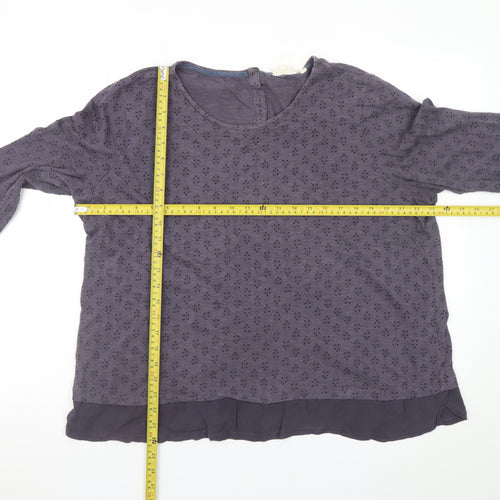 Fat Face Women's Purple Cotton Modal Tunic Blouse Size 18