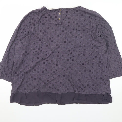 Fat Face Women's Purple Cotton Modal Tunic Blouse Size 18