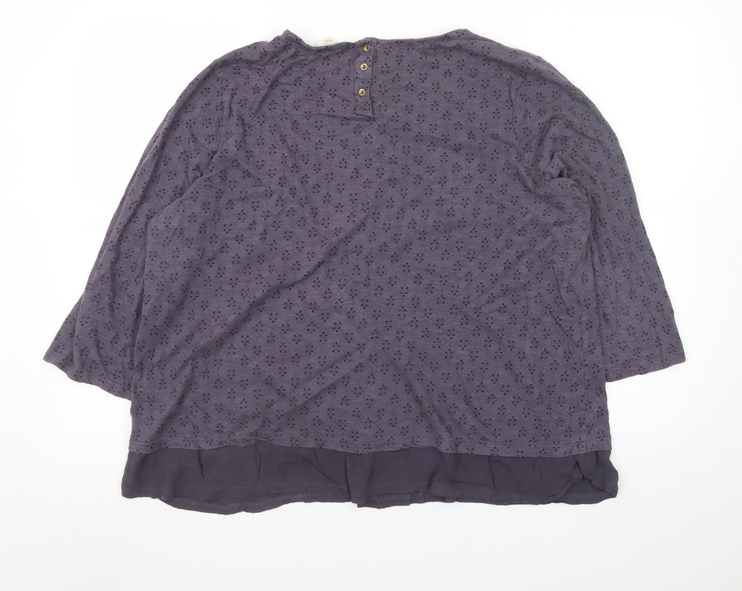 Fat Face Women's Purple Cotton Modal Tunic Blouse Size 18