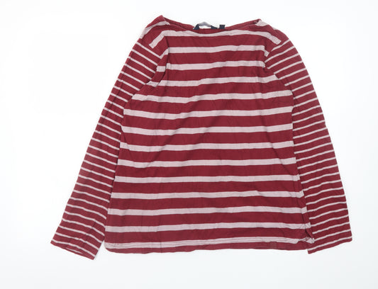 Regatta Women Red Striped Long Sleeve Cotton T-Shirt UK 16