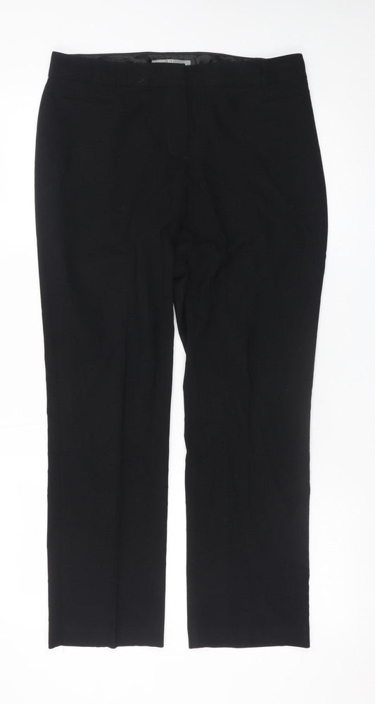 Marks and Spencer Women Black Size 12 Straight Leg Trousers