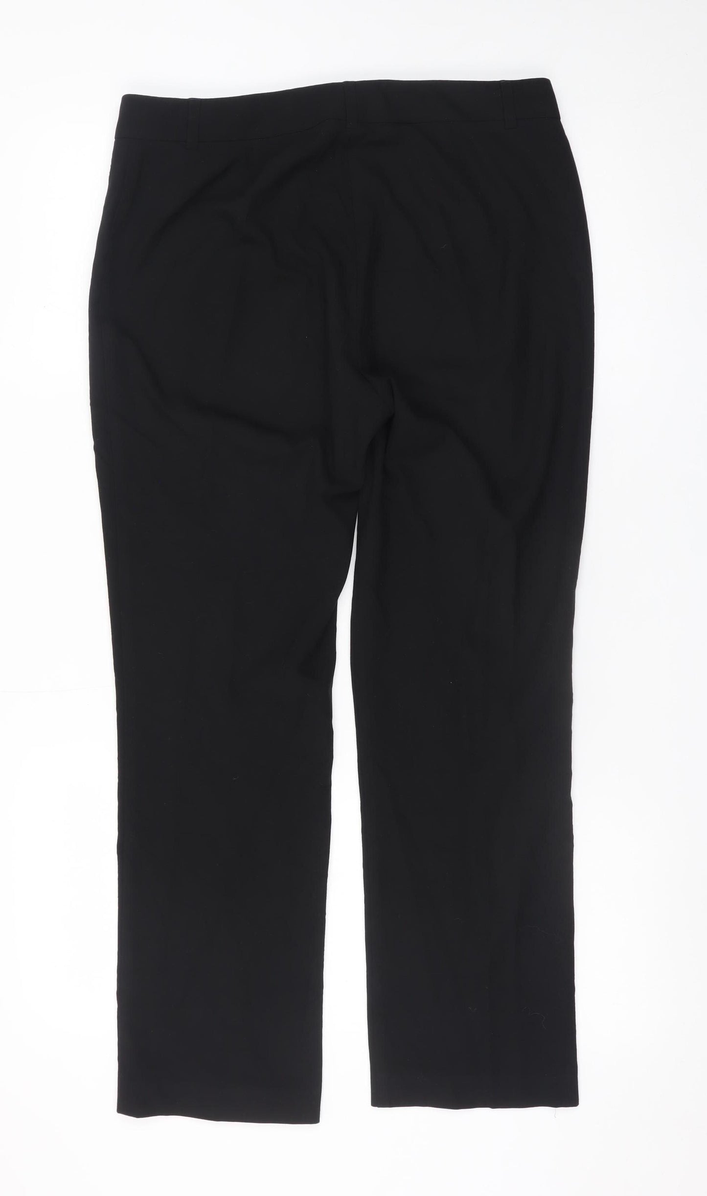 Marks and Spencer Women Black Size 12 Straight Leg Trousers