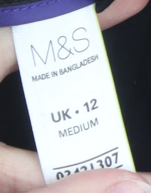Marks and Spencer Women Black Size 12 Straight Leg Trousers