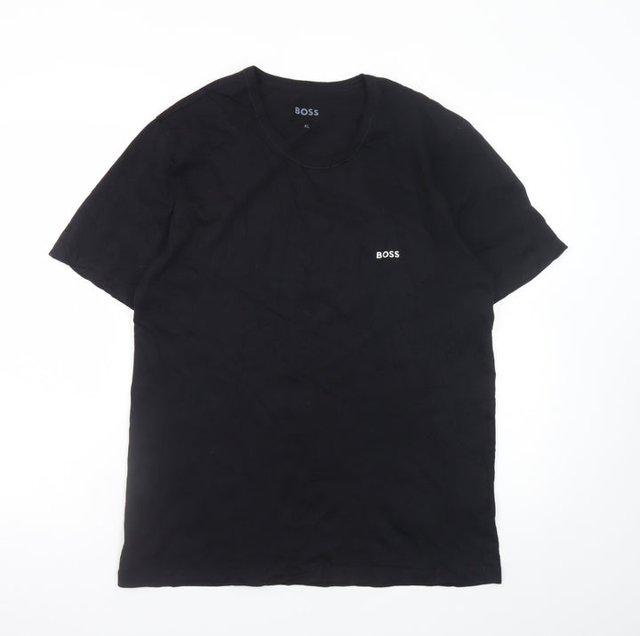 HUGO BOSS Men's Black XL Classic Crew Neck Cotton T-Shirt