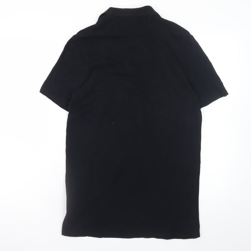 Inesis Men's Black Cotton Short Sleeve Polo Shirt Size L